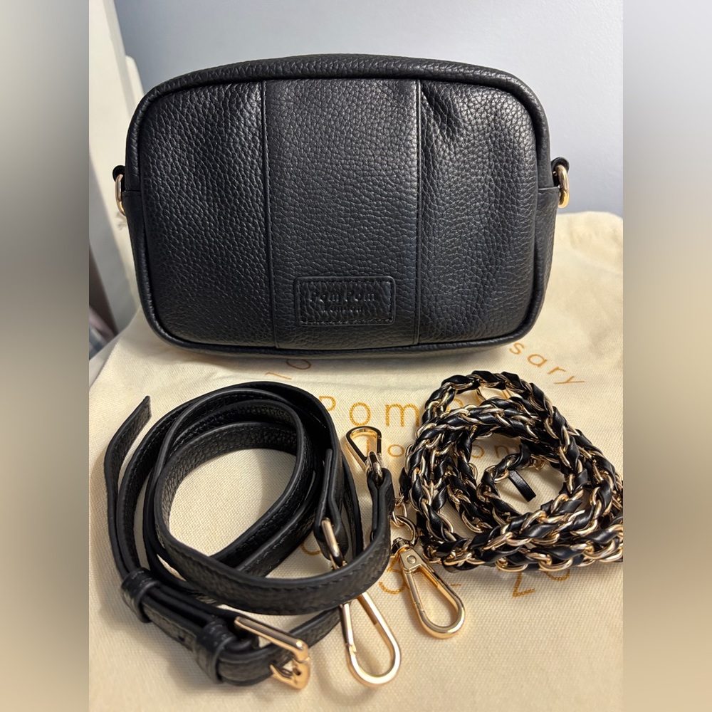 Pom Pom London Black Leather Crossbody
